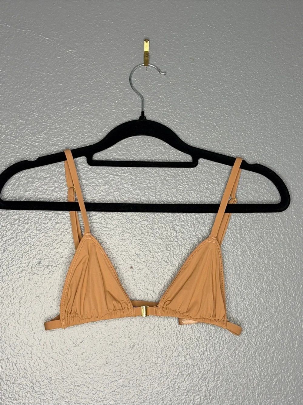 SKIMS Tan Triangle Swim Top with Gold Hardware Size XXS